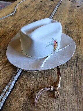 John B. Stetson Silver Belly Tan Cowboy Hat Beaver Size 7